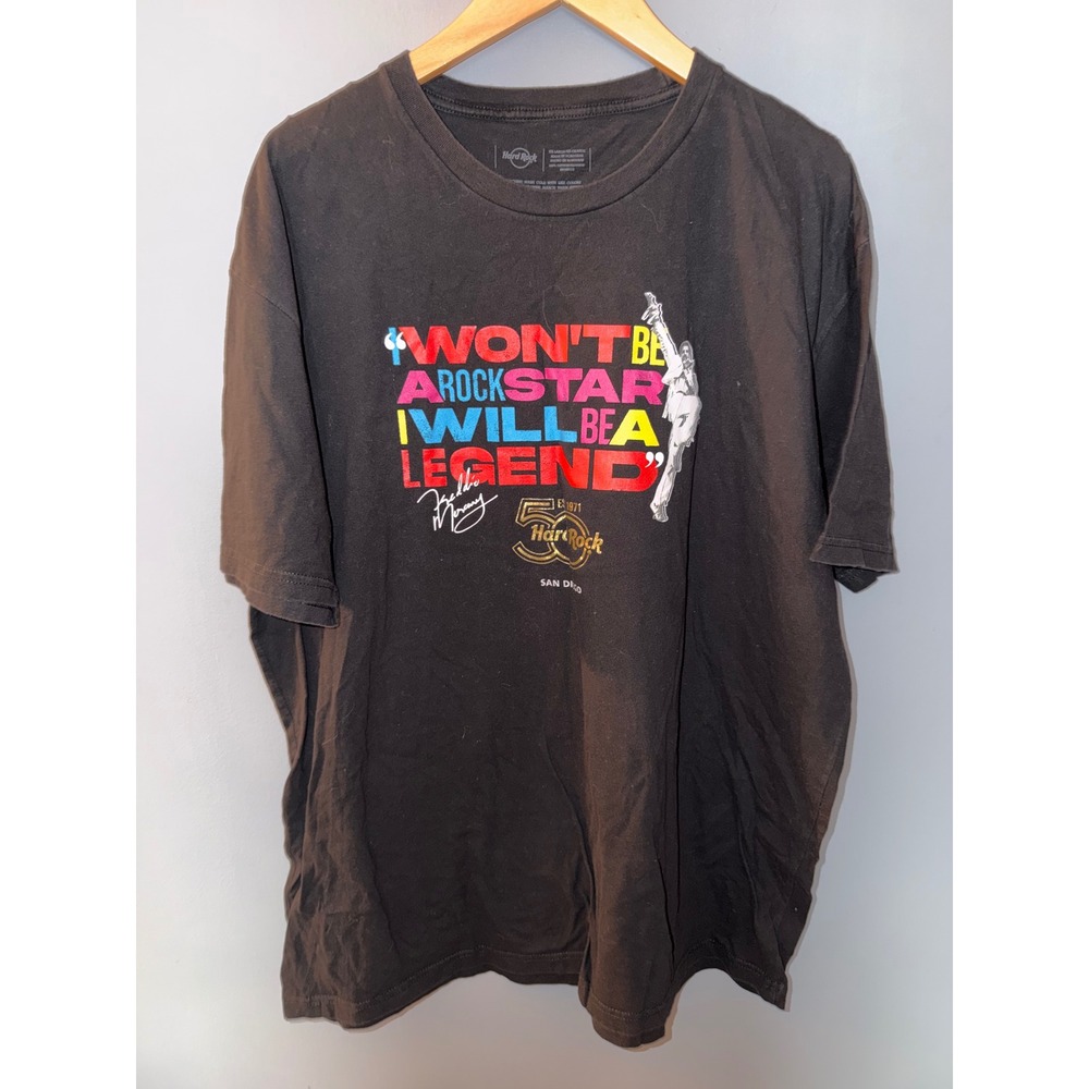 Hard Rock Cafe San Diego Freddie Mercury 50th Anniversary Black T-Shirt XL